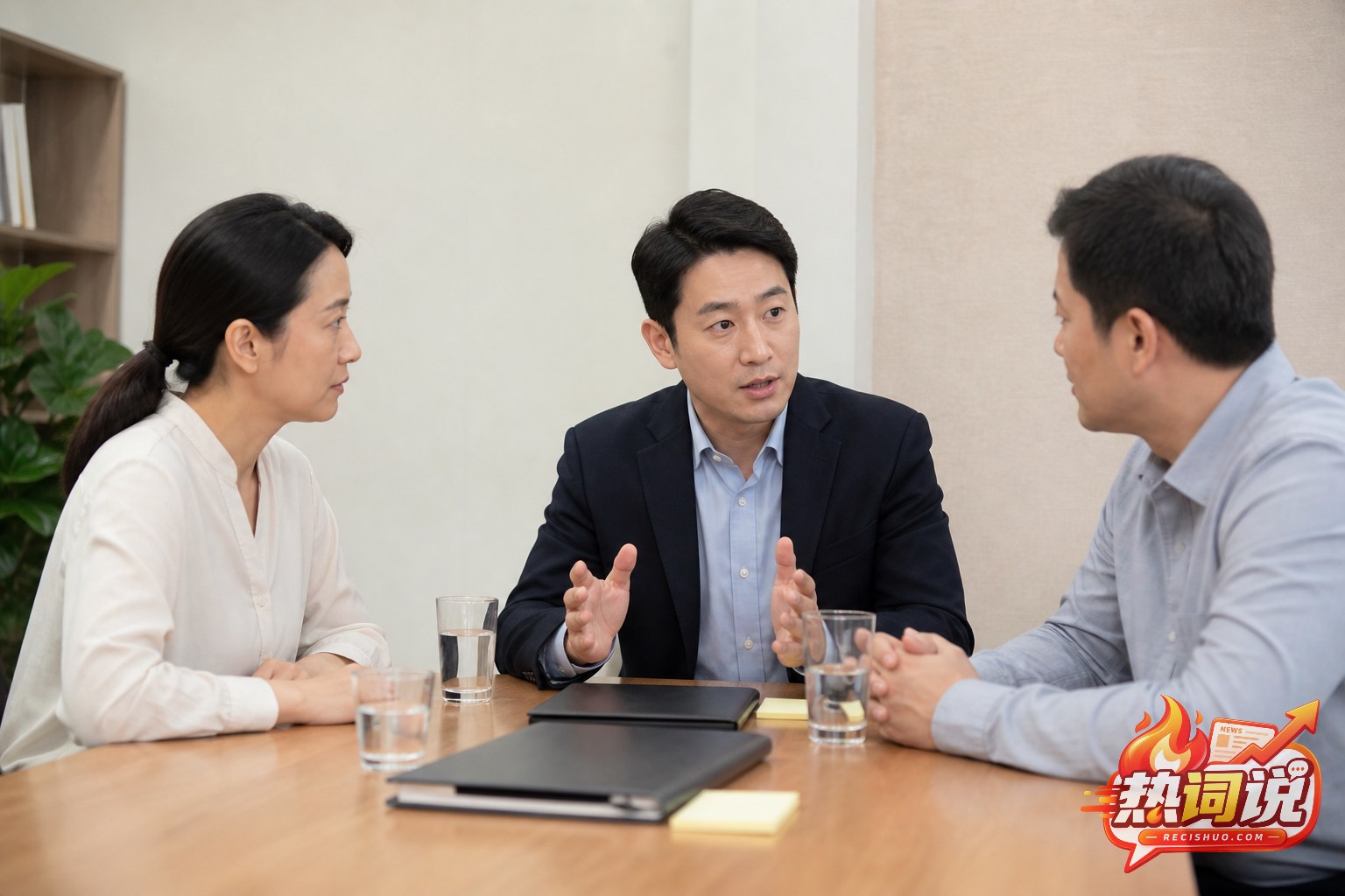 夫妻在专业人士协助下就家庭财产问题进行理性沟通