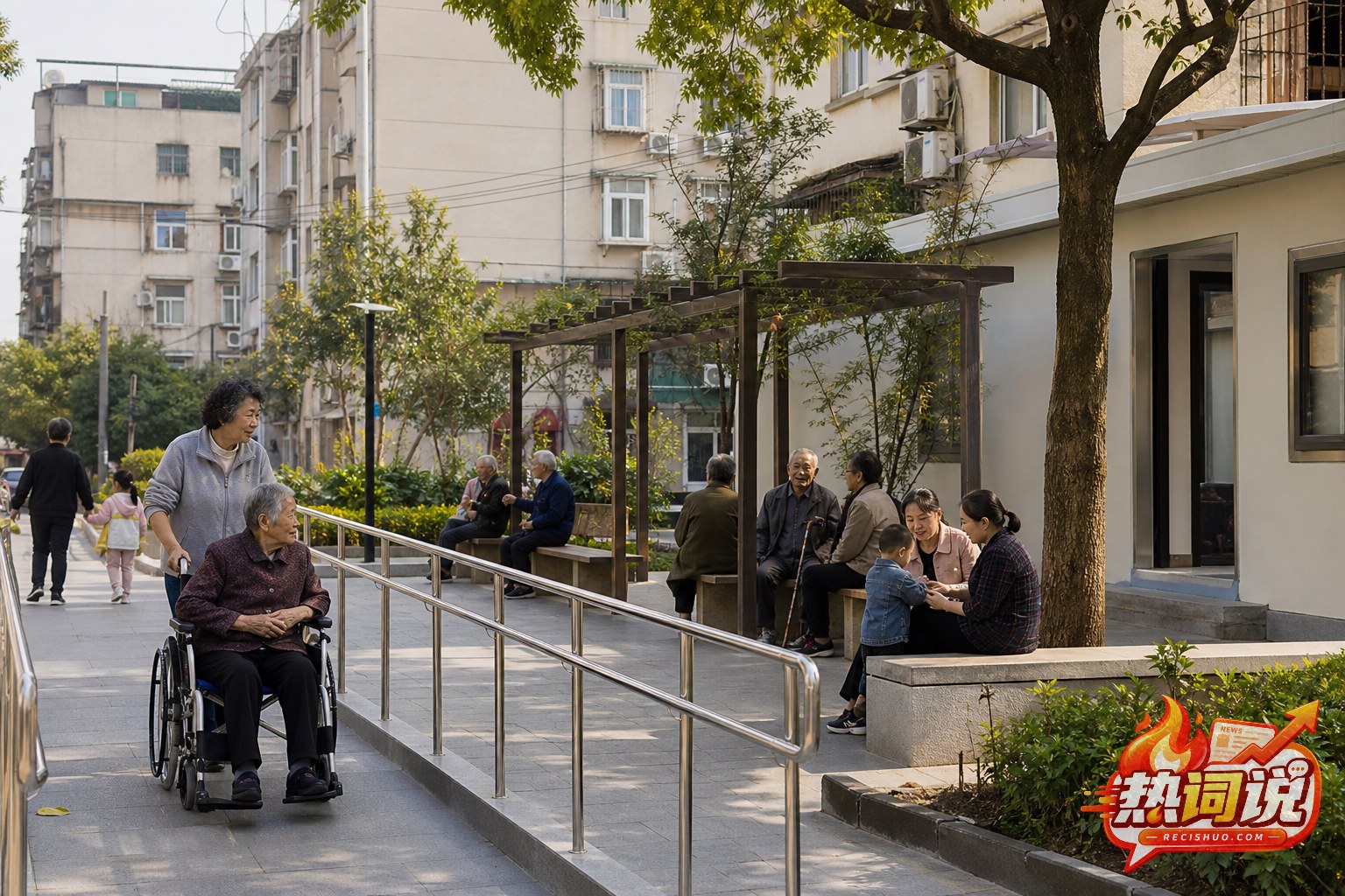 完成适老化改造后供老人和家庭使用的社区公共空间