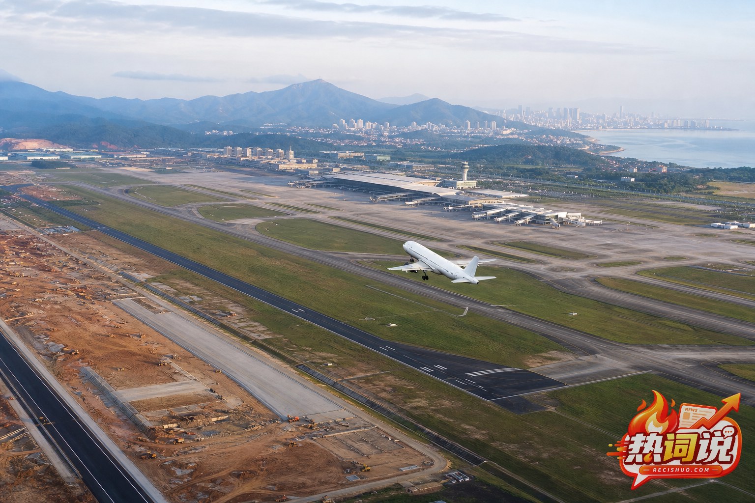 惠州机场第二跑道扩建及客机起飞的概念场景