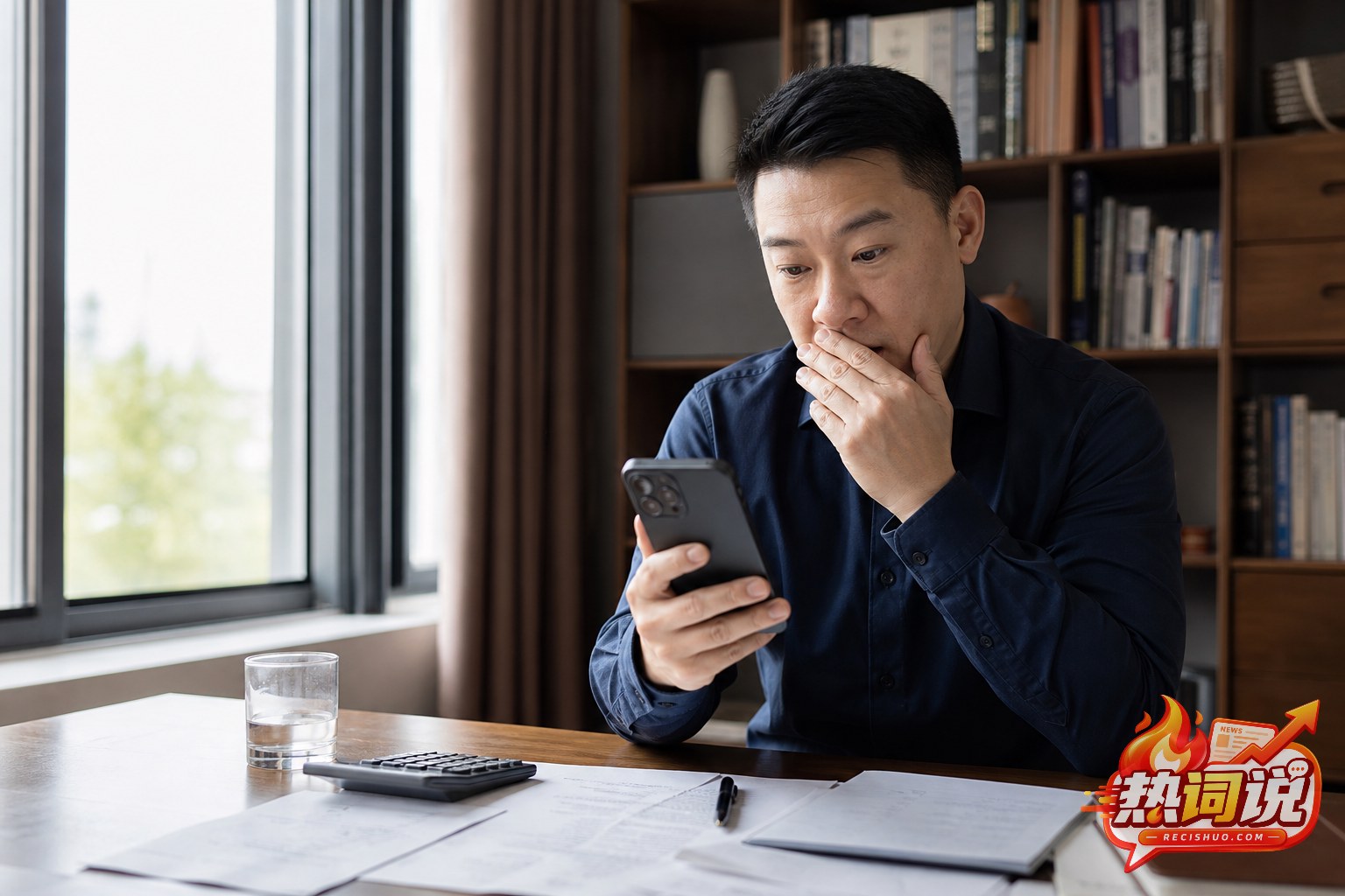投资者在家中查看手机中签信息并核对资金安排