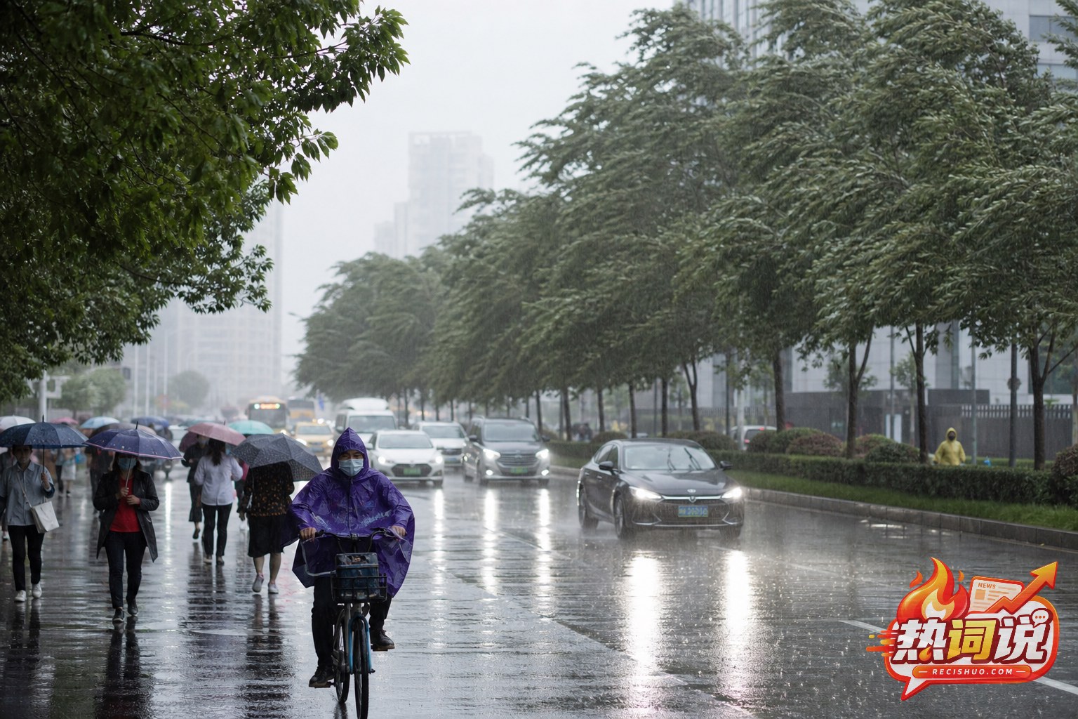 江浙沪城市居民在风雨天气中谨慎通勤