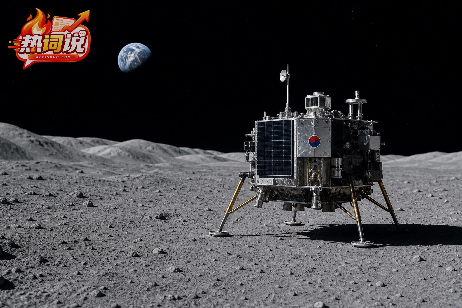 韩国小型无人月球着陆器在月面的概念场景