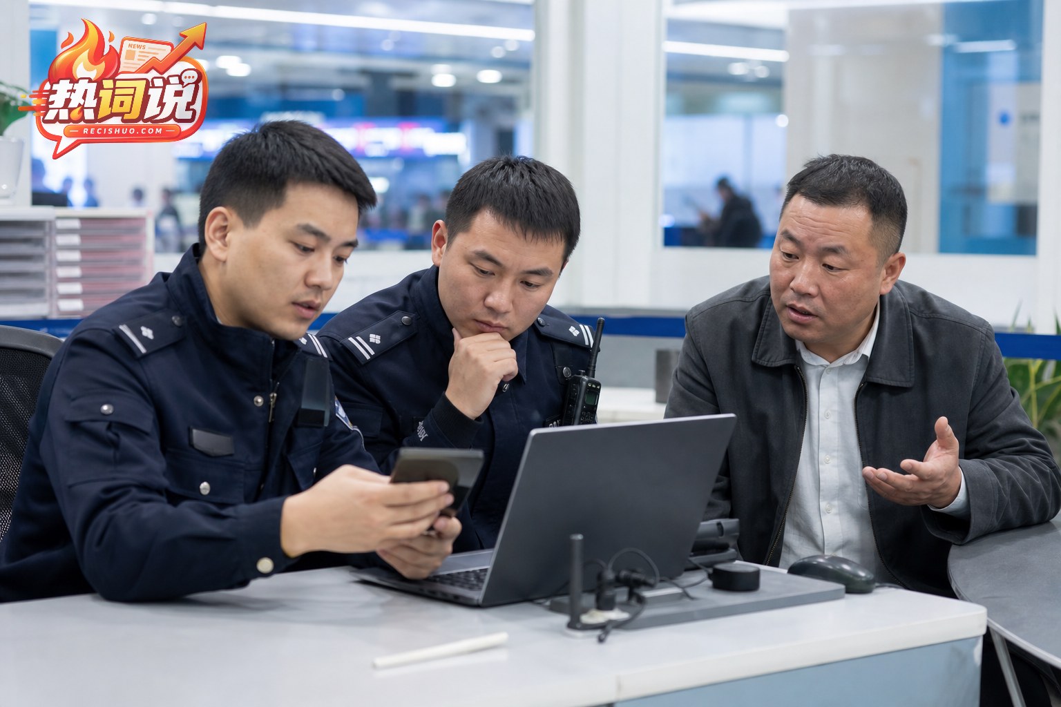 机场执勤人员与网约车司机共同核查网络视频线索