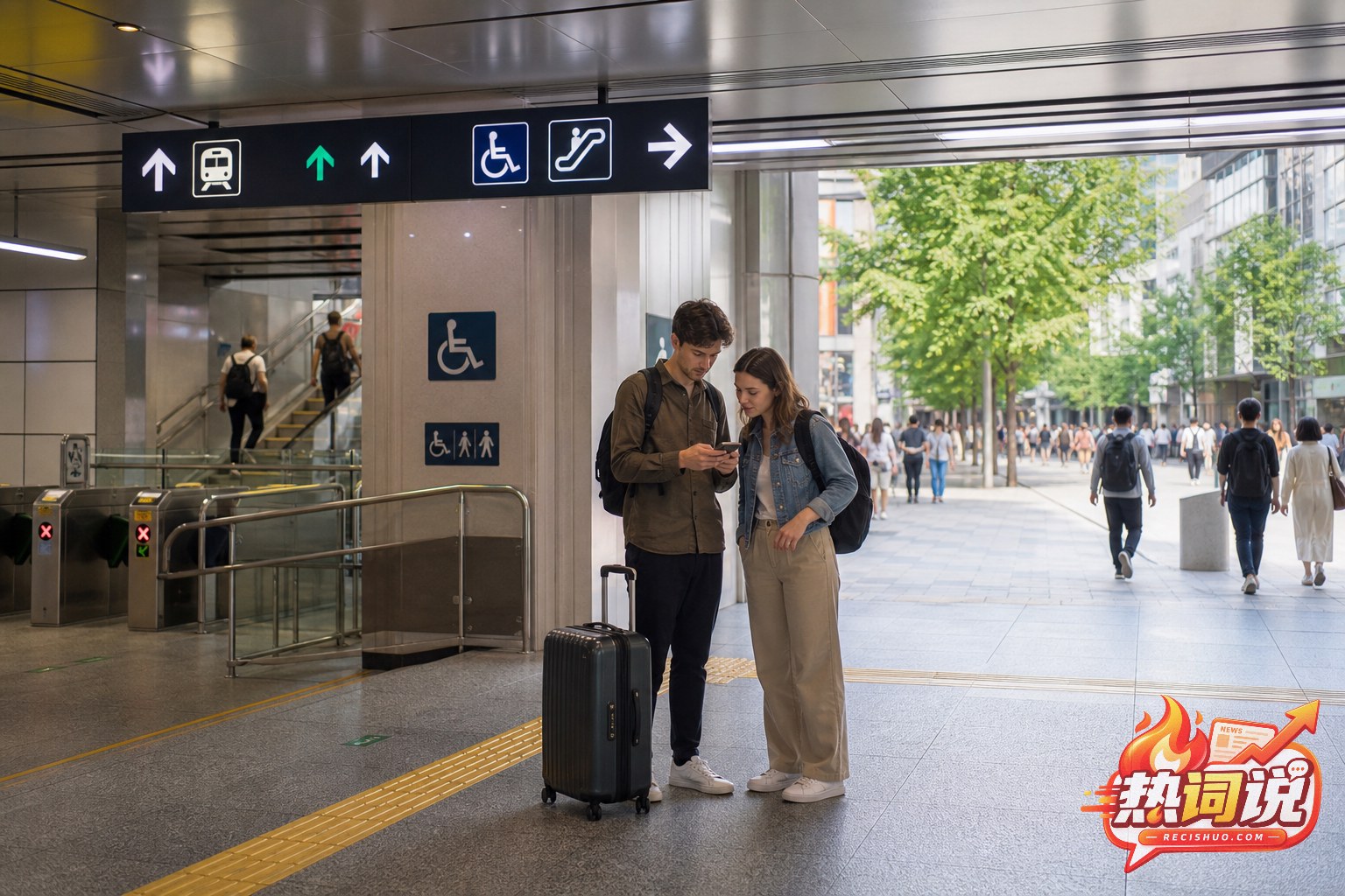 外国游客在现代城市轨道交通换乘空间使用手机规划路线