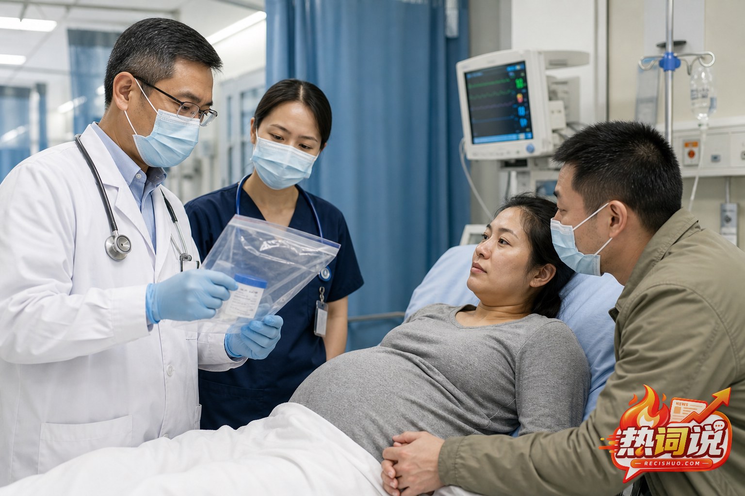 急诊医护人员为疑似误服不明液体的孕妇进行联合评估