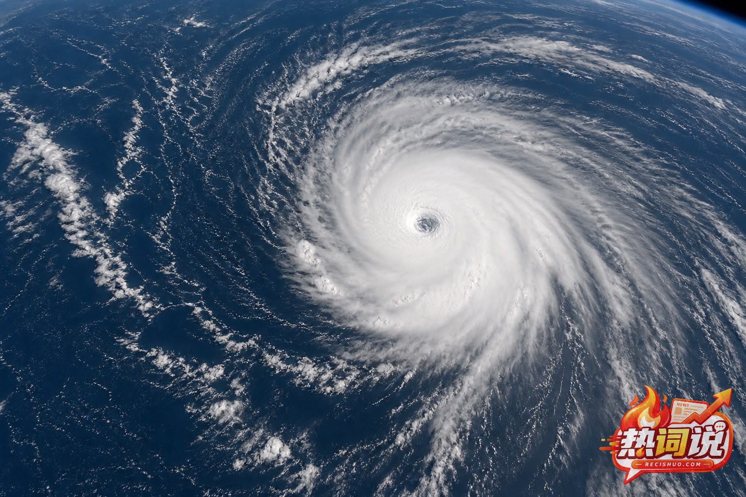 西太平洋洋面上结构清晰的强热带气旋云系