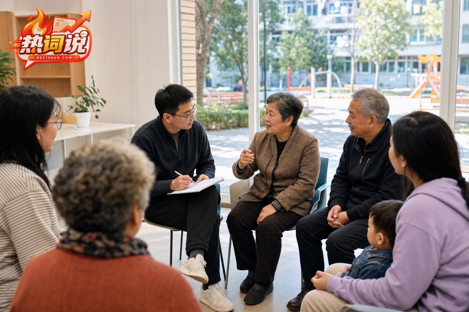 社区议事空间内,工作人员认真记录居民对公共服务的意见