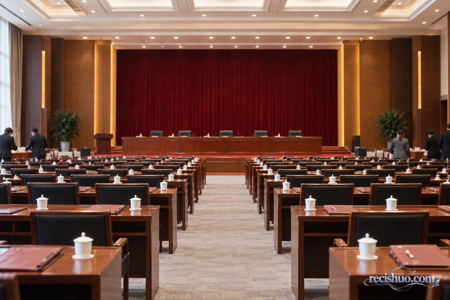 庄重整洁的省级领导干部会议会场内景