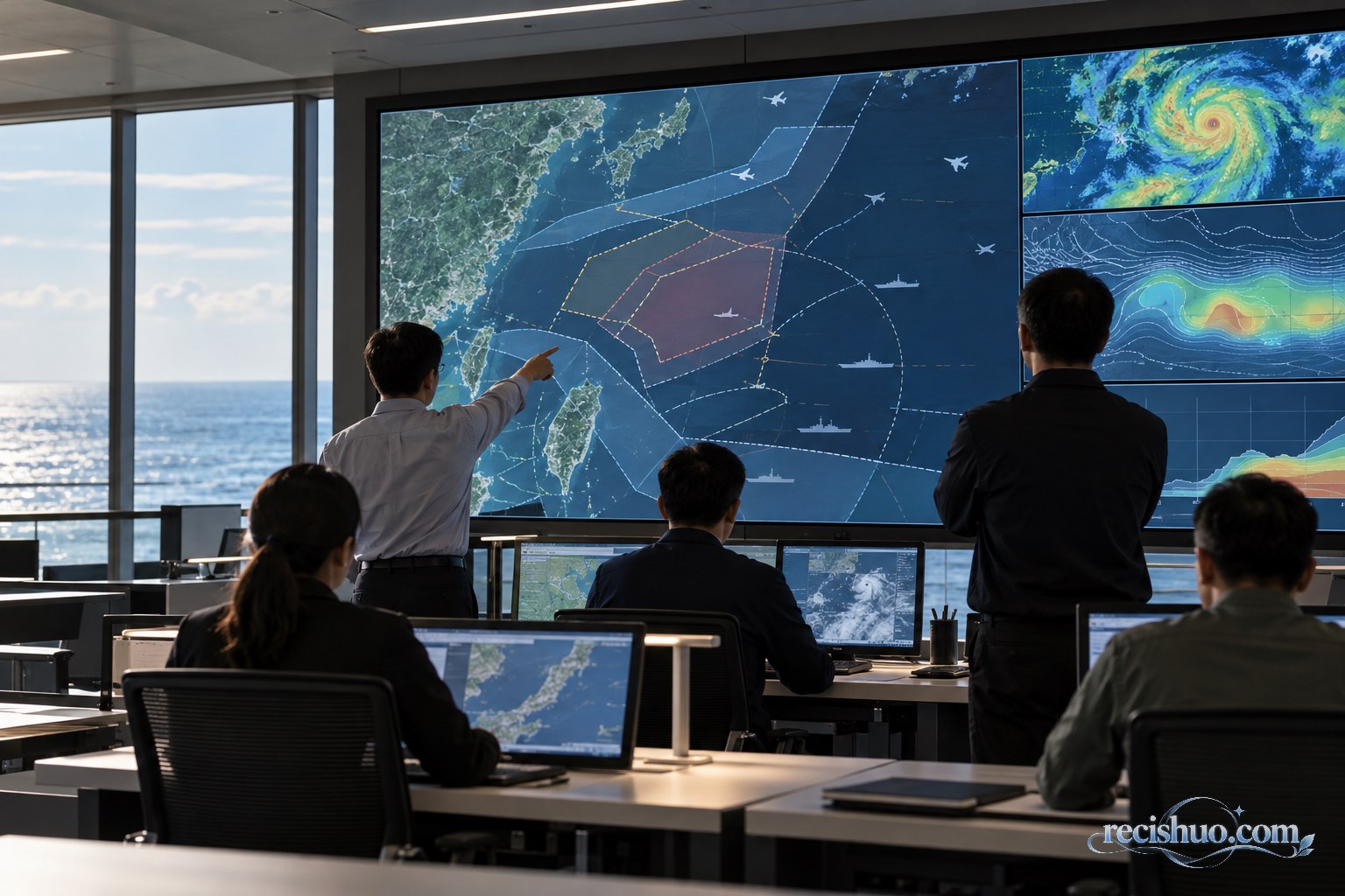 分析人员通过海空态势图研判安全边界与潜在风险