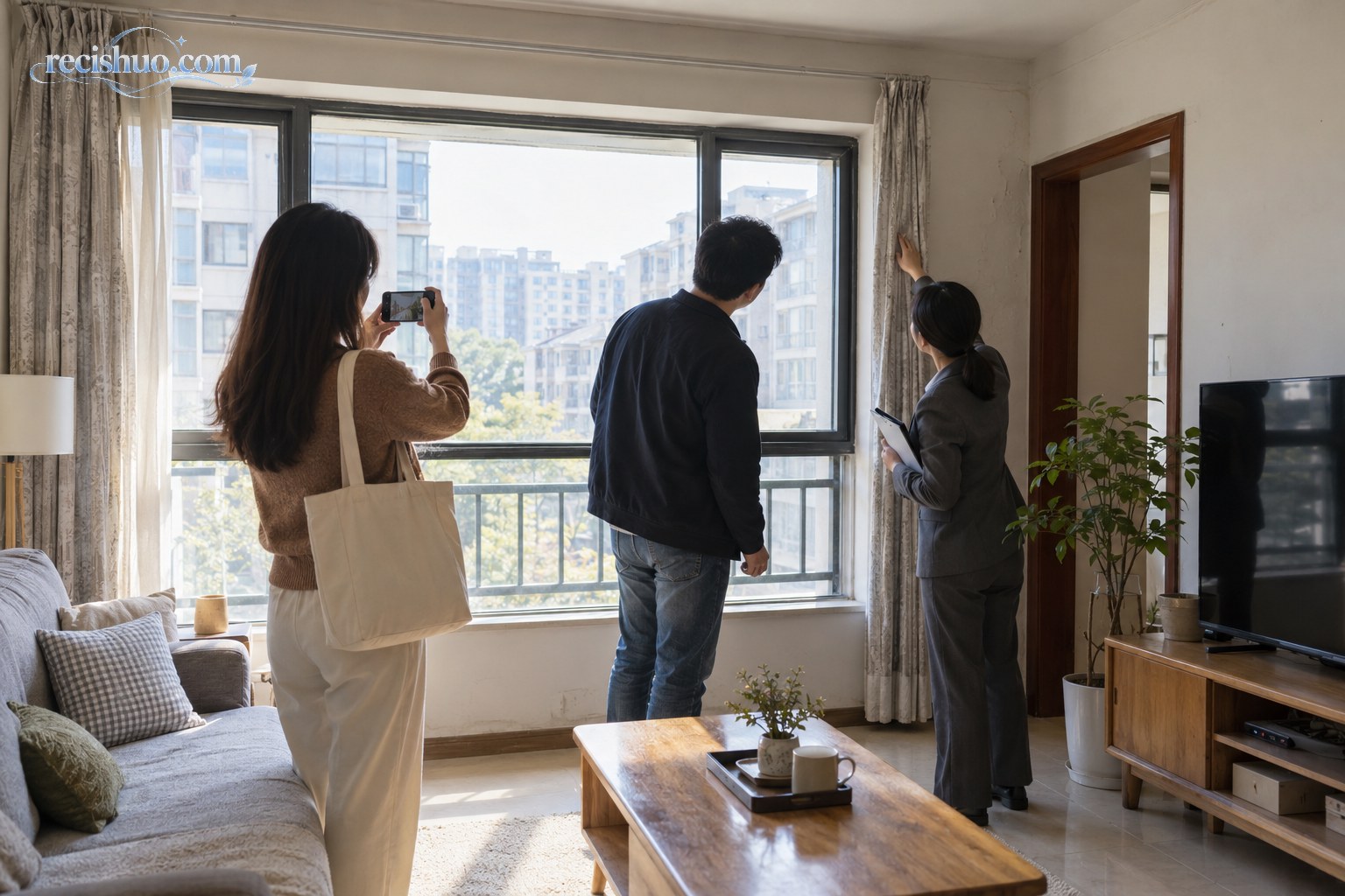研究人员在桌前对比住宅价格走势资料与城区地图