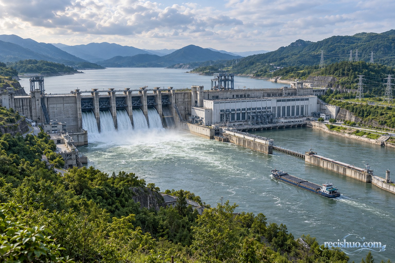 大型水利枢纽通过闸坝、电站和航道承担多种功能