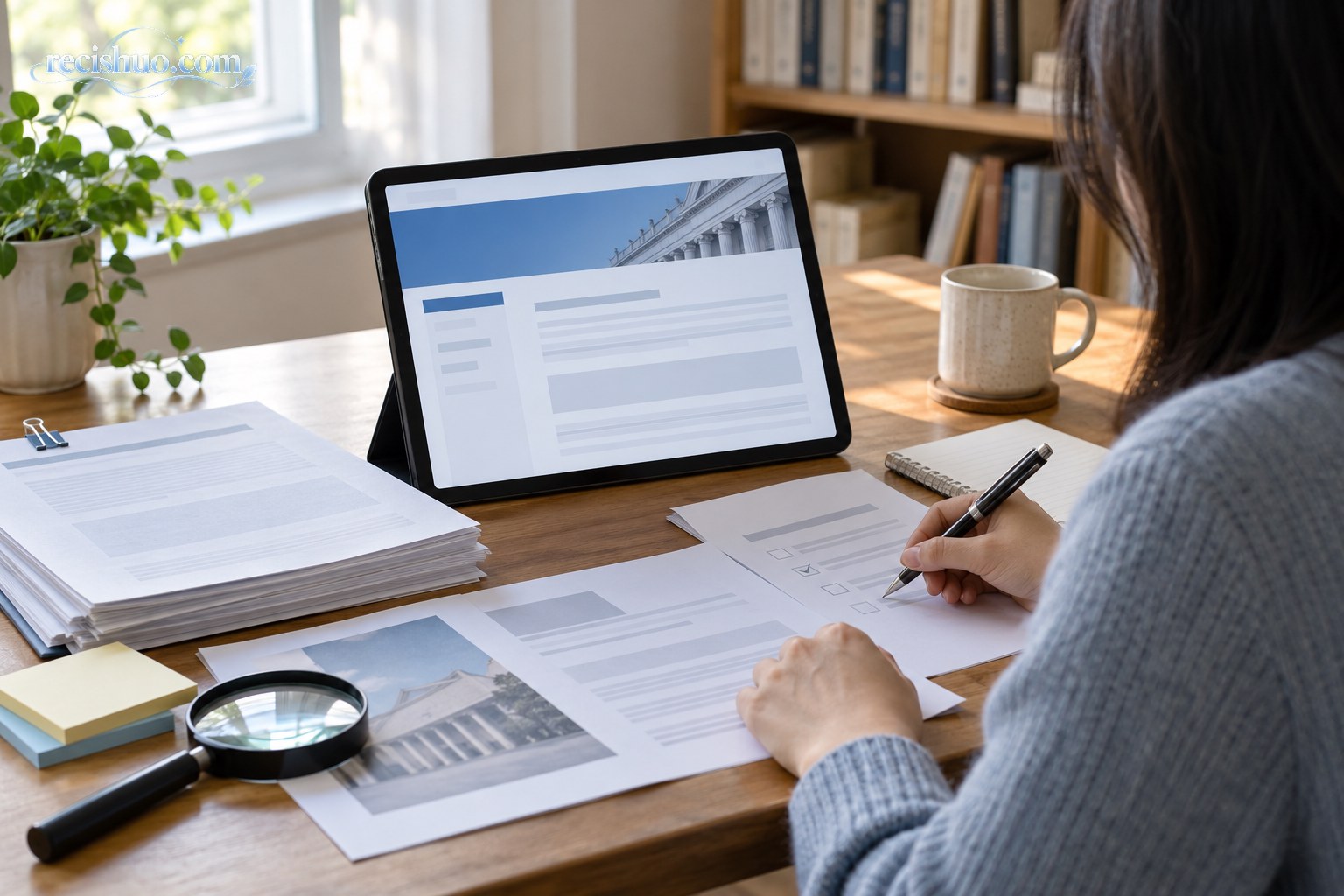 读者通过平板电脑和纸质材料核验公开信息